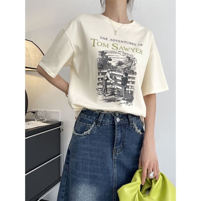 骨格ストレートプリントTシャツ