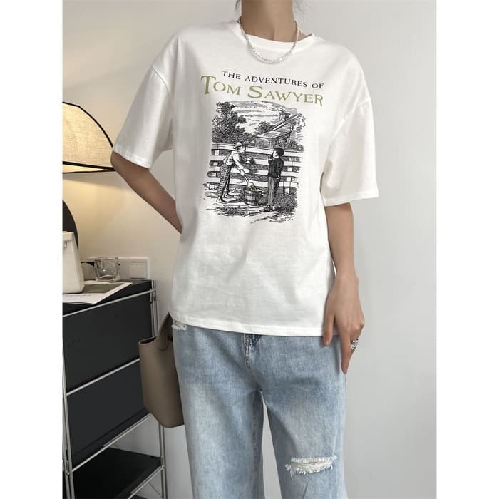 骨格ストレートプリントTシャツ