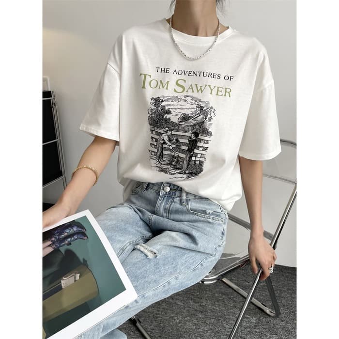 骨格ストレートプリントTシャツ
