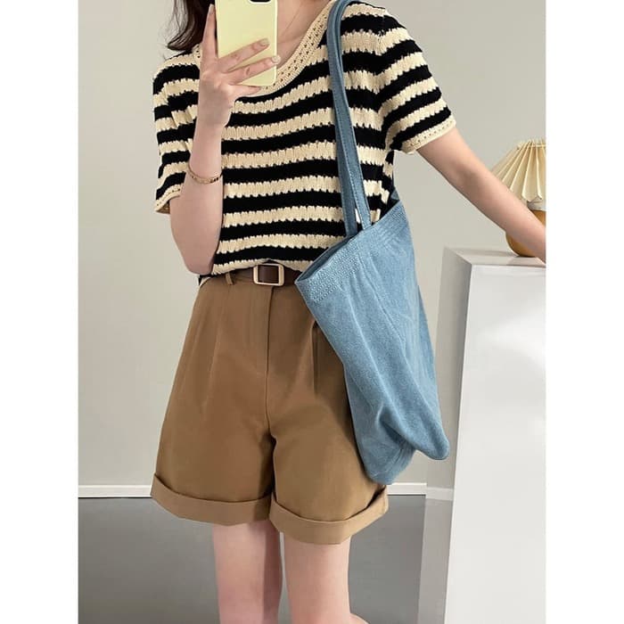 骨格ストレートカジュアルハーフパンツ