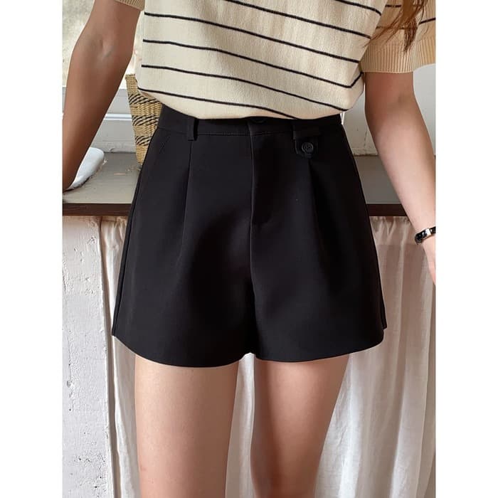 骨格ストレートベルト付きショートパンツ
