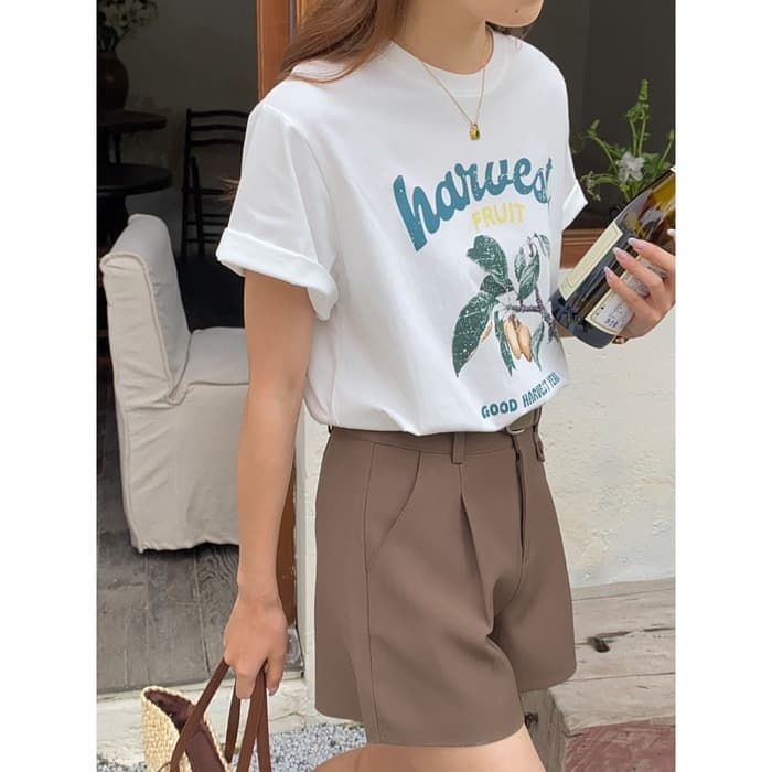 骨格ストレートベルト付きショートパンツ
