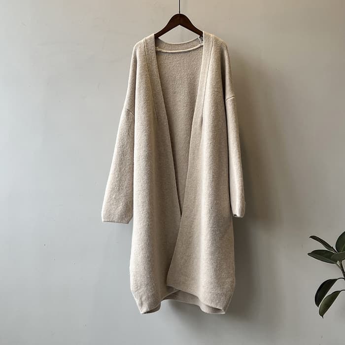 骨格ストレートロングニットカーディガン