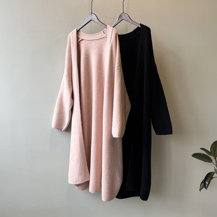 骨格ストレートロングニットカーディガン