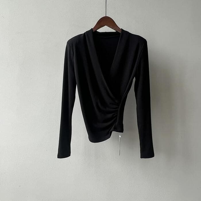 骨格ストレートVネッククロスTシャツ