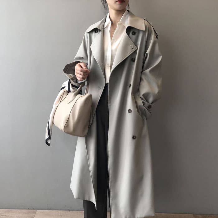 骨格ストレートウインドトレンチコート