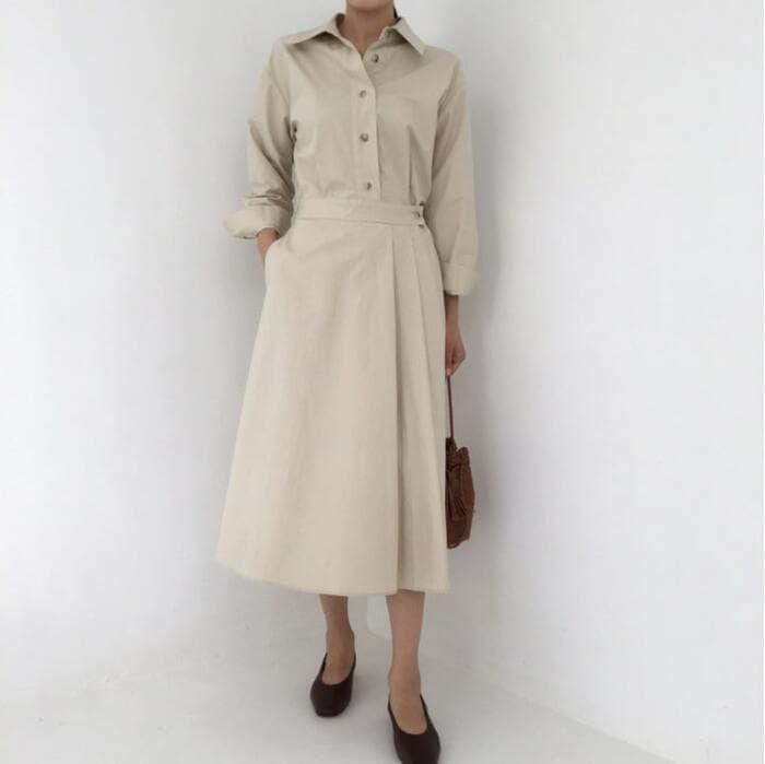 骨格ストレートラップワンピース