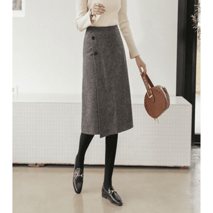 骨格ストレートラップスカート