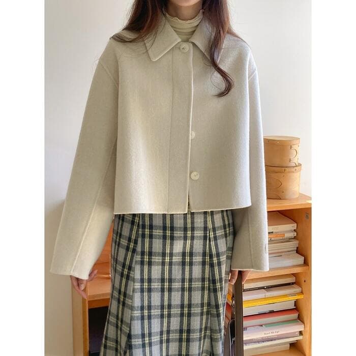骨格ストレートショート丈アウター
