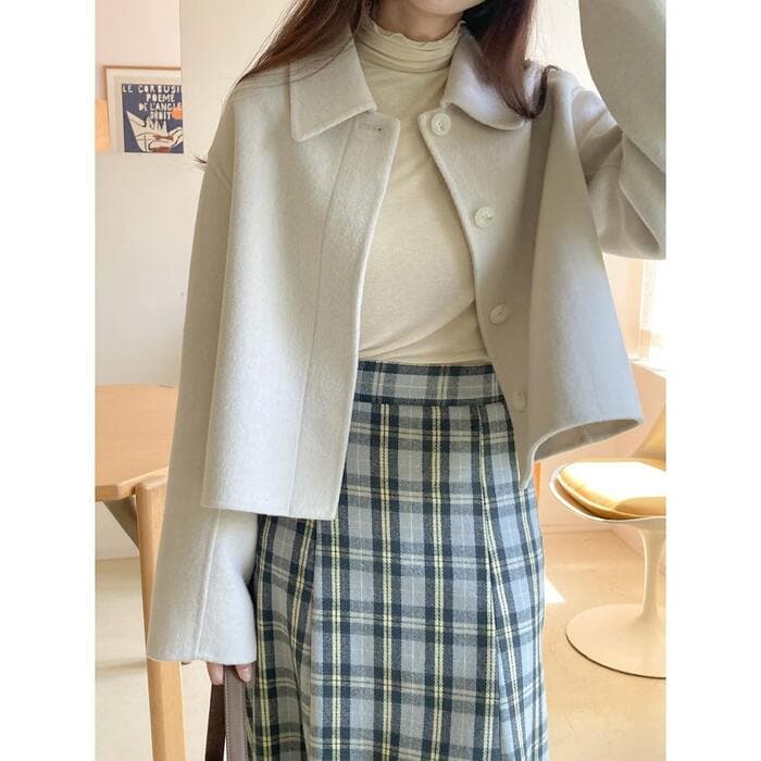 骨格ストレートショート丈アウター