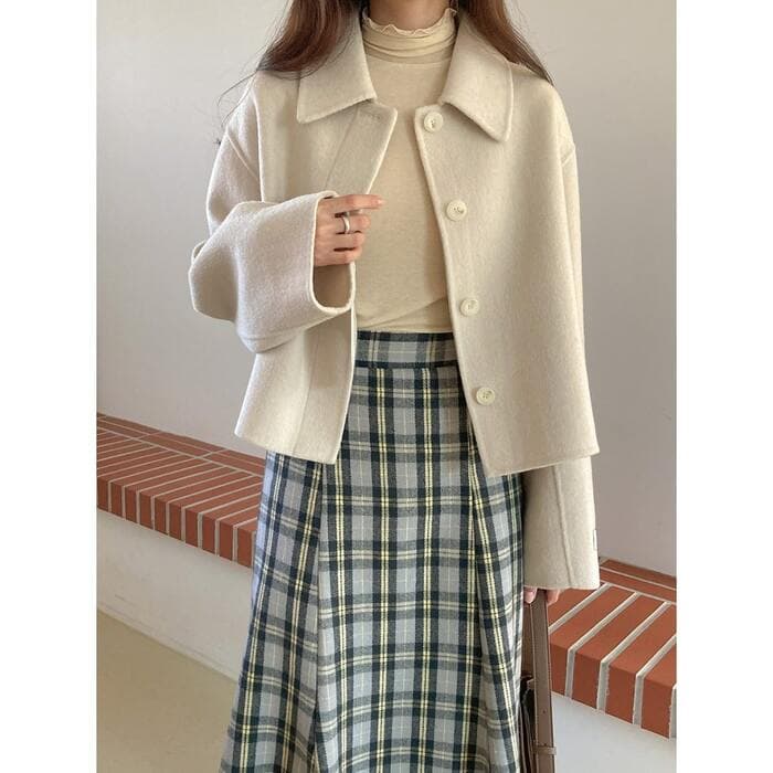 骨格ストレートショート丈アウター