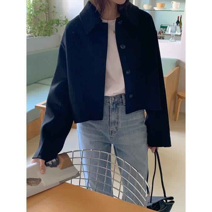 骨格ストレートショート丈アウター