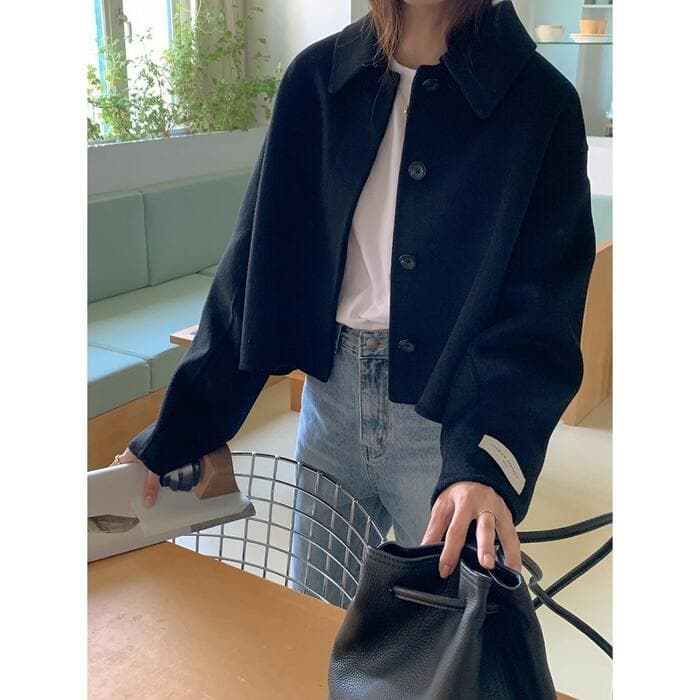 骨格ストレートショート丈アウター