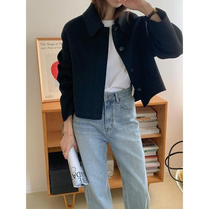 骨格ストレートショート丈アウター