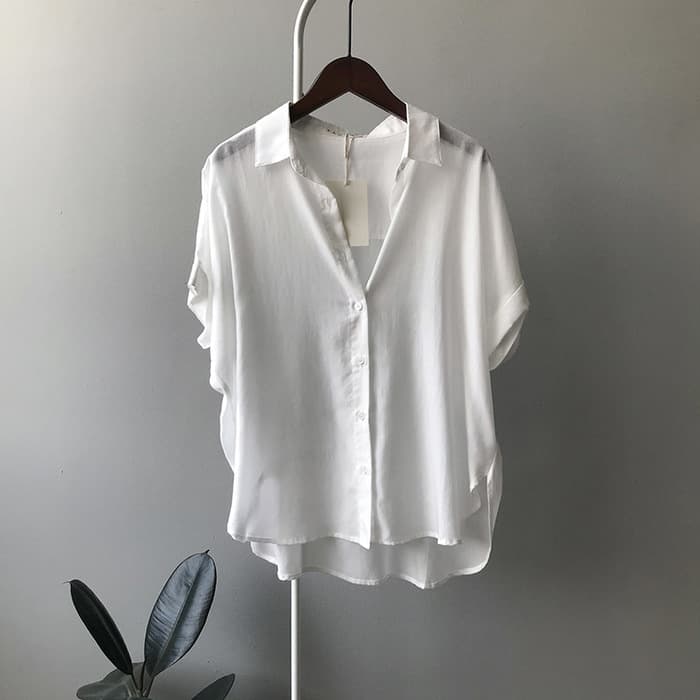 骨格ストレートテンセルリネン半袖シャツ