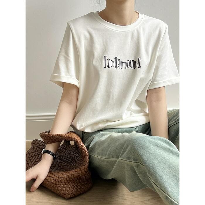 骨格ストレートレター半袖 T シャツ
