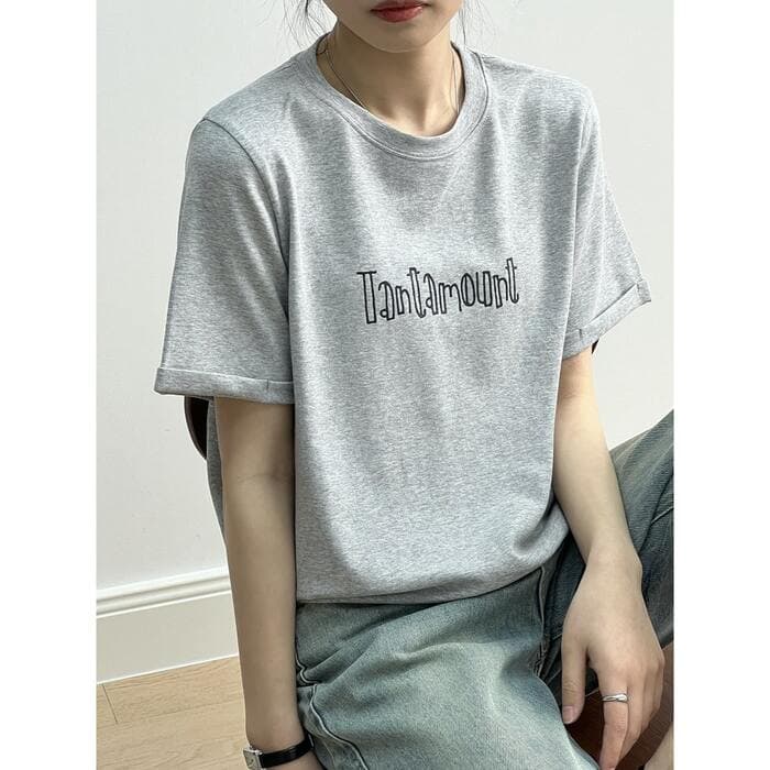 骨格ストレートレター半袖 T シャツ