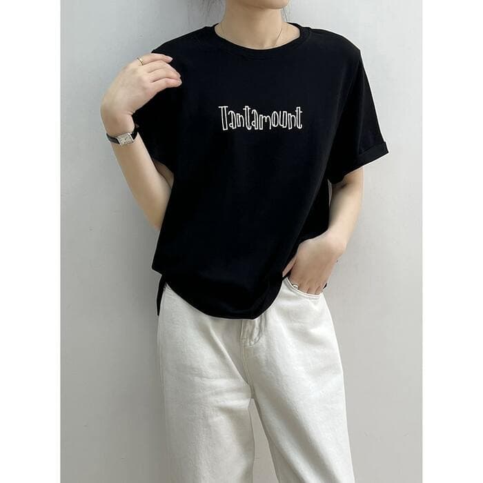 骨格ストレートレター半袖 T シャツ