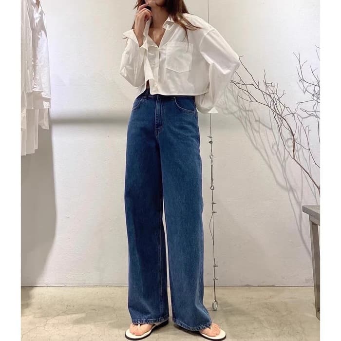 骨格ストレートレトロデニムパンツ