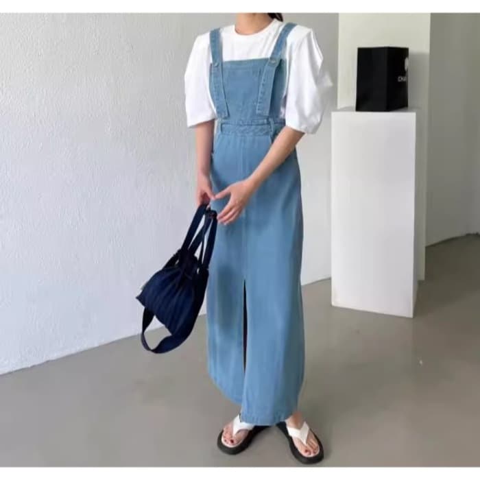 骨格ストレートサロペットジャンバースカート