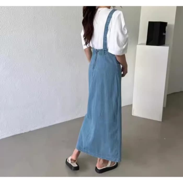 骨格ストレートサロペットジャンバースカート