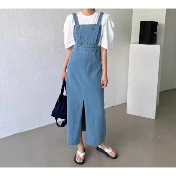 骨格ストレートサロペットジャンバースカート