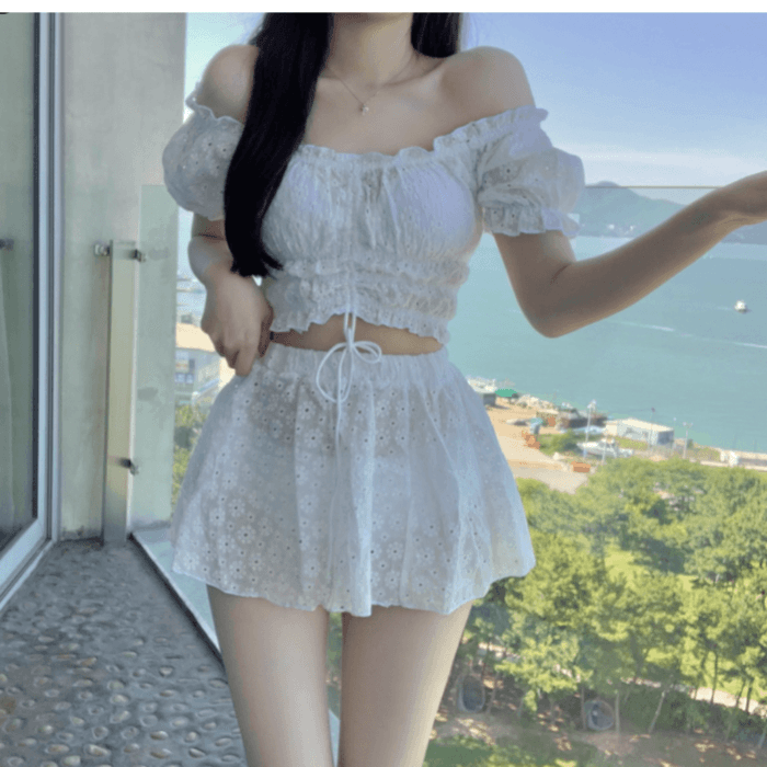 骨格ストレートオフショルダービキニ水着