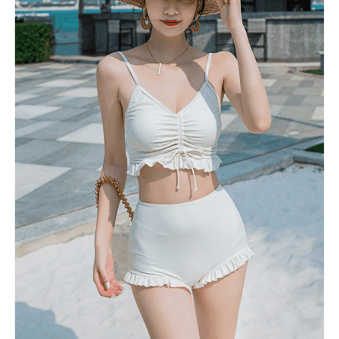 骨格ストレートチュニックビキニ水着