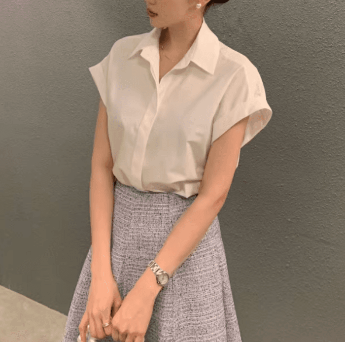 骨格ストレート半袖シャツ