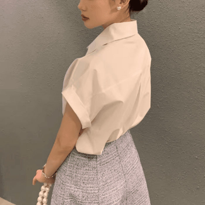 骨格ストレート半袖シャツ