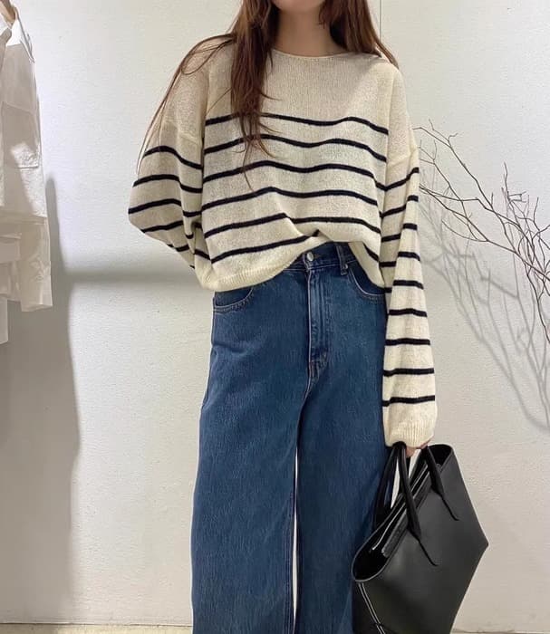 骨格ストレートレトロデニムパンツ