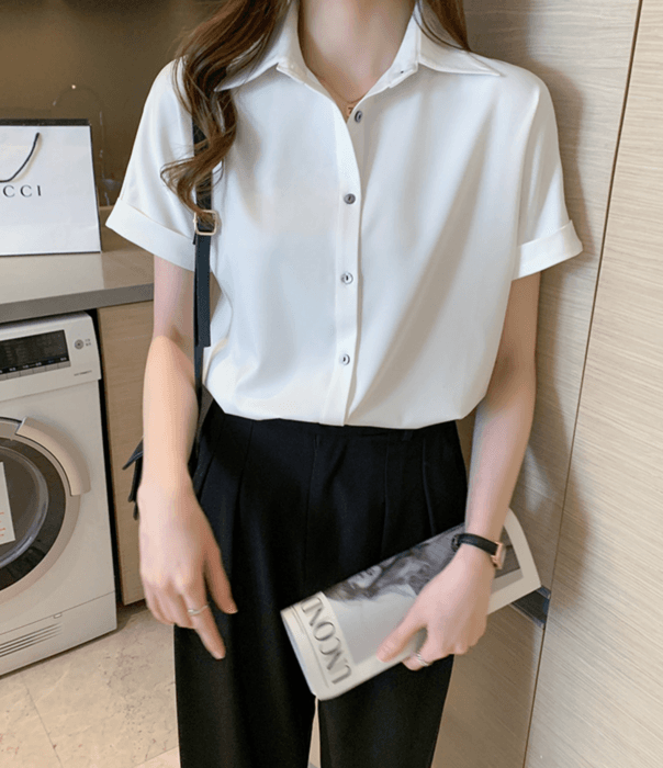 骨格ストレートシャツブラウストップス