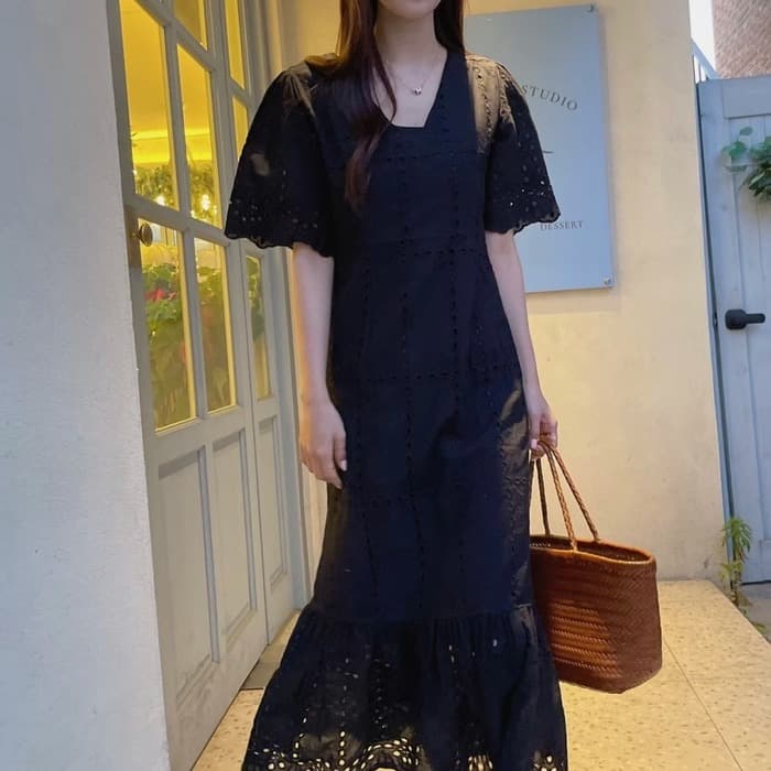 骨格ストレートレースワンピース