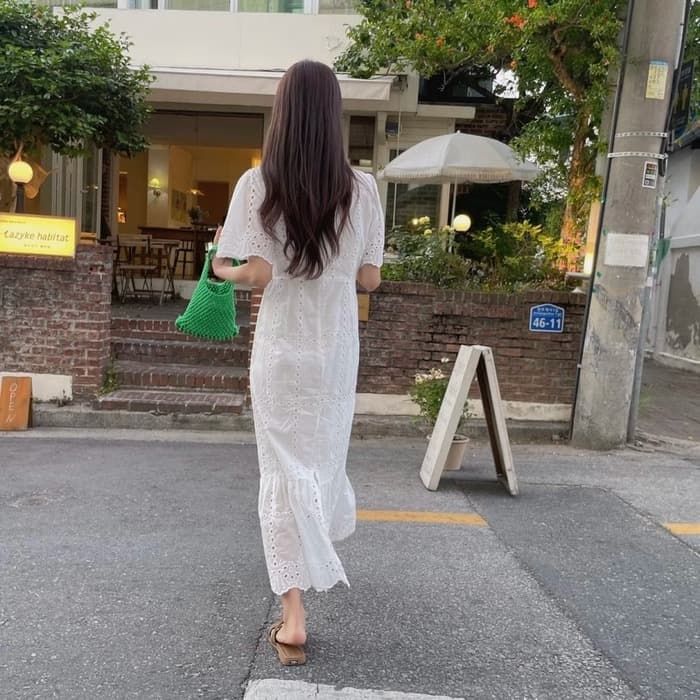 骨格ストレートレースワンピース