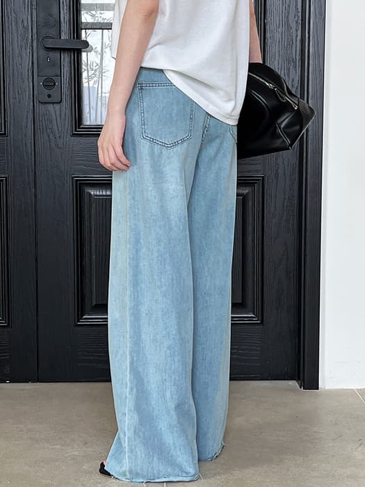 骨格ストレートデニムワイドパンツ