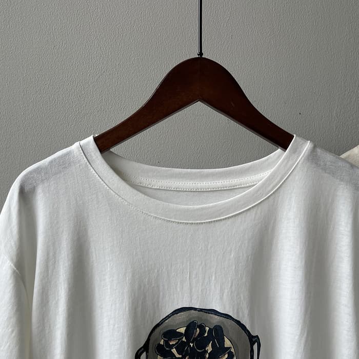 骨格ストレートカジュアルプリントTシャツトップス