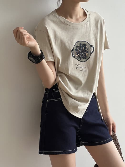 骨格ストレートカジュアルプリントTシャツトップス