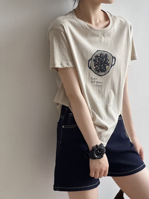骨格ストレートカジュアルプリントTシャツトップス