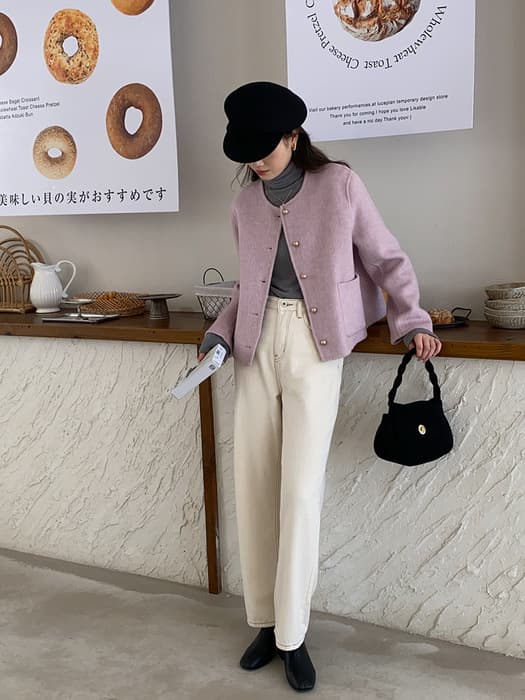 骨格ストレートルーズストレートデニムパンツ