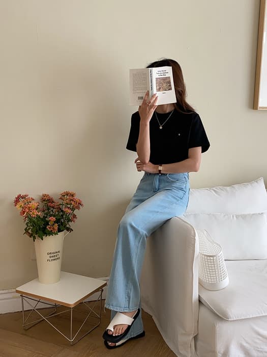 骨格ストレートデニムストレートパンツ