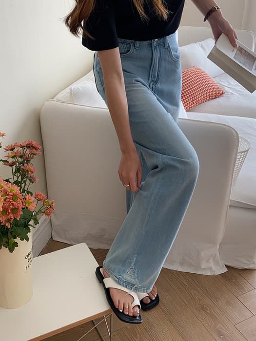 骨格ストレートデニムストレートパンツ
