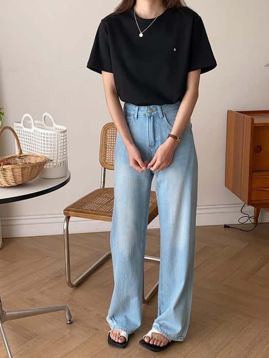 骨格ストレートデニムストレートパンツ