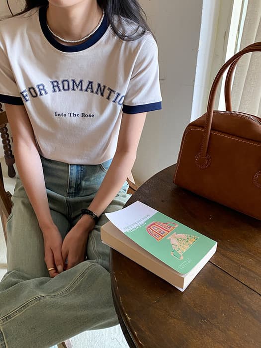 骨格ストレートバイカラーロゴ入りTシャツトップス