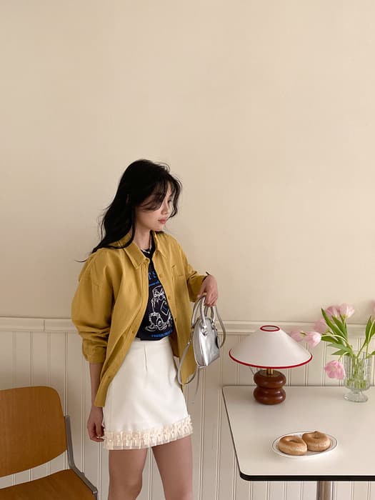 骨格ストレートフロントプリントTシャツトップス