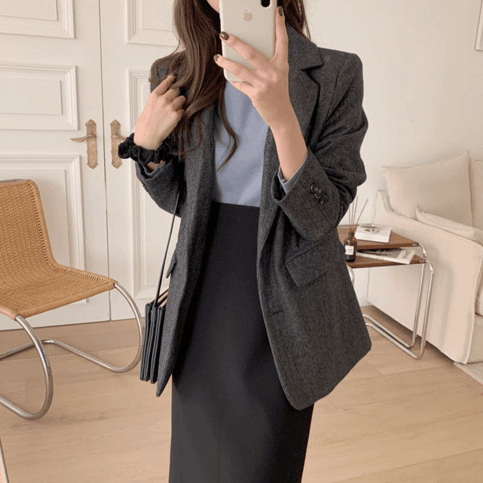 骨格ストレートラップ風Iラインスカート