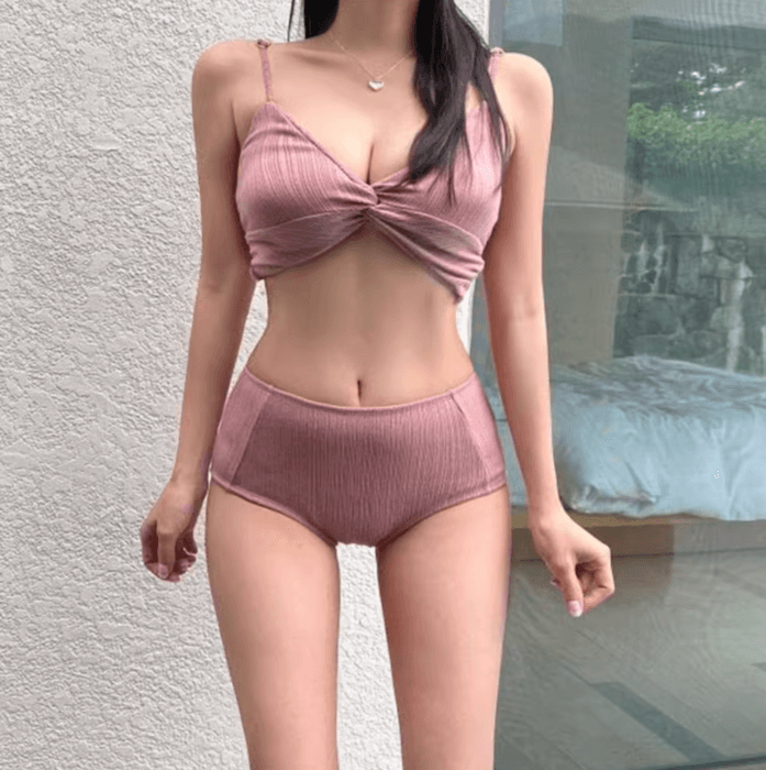 骨格ストレートツイストデザインビキニ