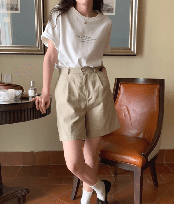 骨格ストレートプリントシンプル半袖Tシャツ