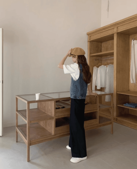 骨格ストレートデニムベスト