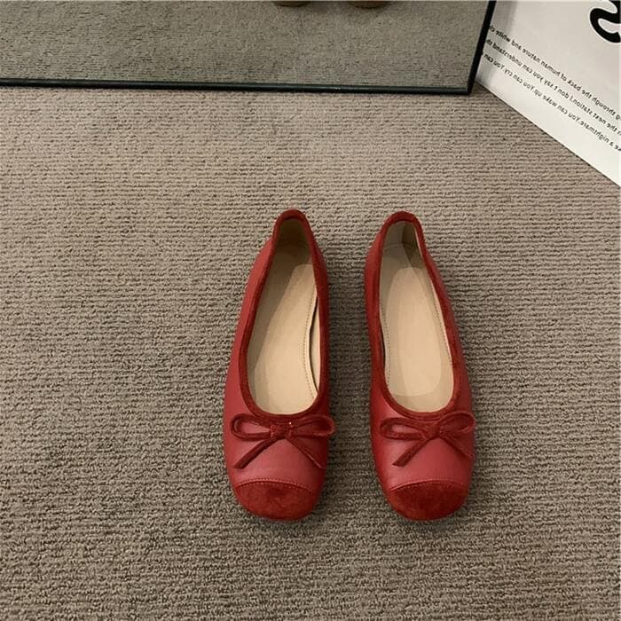 骨格ストレートバレエシューズ