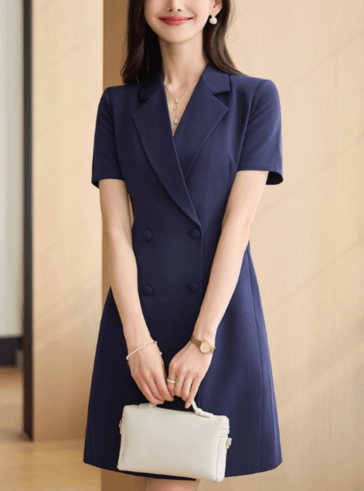 骨格ストレートダブルブレストワンピース
